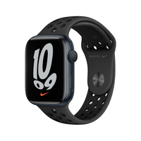 Apple Watch Nike Series 7 OLED 45 mm Cyfrowy Ekran dotykowy Czarny Wi-Fi GPS