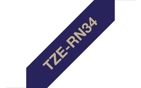 Brother TZE-RN34 Etiketten erstellendes Band Gold auf Marineblau