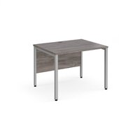 Maestro 25 straight desk 1000mm x 800mm - silver bench leg frame and grey oak to
