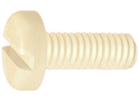 Linsenkopfschraube, Schlitz, M4, 8 mm, Polyamid, DIN 85/ISO 1580