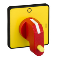 Betätigungselement, Knebel, (L x B x H) 45 x 45 x 45 mm, rot/gelb, für Nockensch