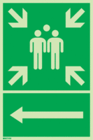 Kombischild - Sammelstelle / Richtungspfeil, gerade, Grün, 60 x 40 cm, Seton
