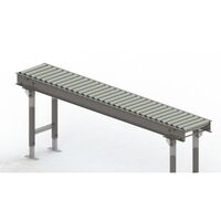 Roller conveyor, steel frame with zinc plated steel rollers