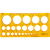 Kreisschablone 25 Kreise von 1-36mm transparent gelb