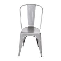 4X Bolero Gun Metal Steel Bistro Side Chair Frame Seat 450Mm Stackable Furniture