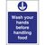 Vogue Sticker - Wash Hands Before Handling Food - Self Adhesive Sign 300X200mm