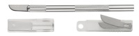 Normalansicht - Ecobra Schablonenmesser aus Leichtmetall, Klinge mit beidseitig rundem Schliff, inkl. 2 zusätzliche Ersatzklingen