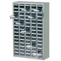 Premium steel cabinets with ABS or clear styrene drawers - 75 clear drawers