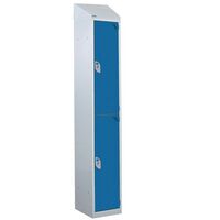 Wet area lockers with sloping top