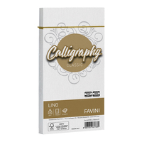 Buste Calligraphy Lino - 110 x 220 mm - 120 gr - bianco 01 - Favini - conf. 25 pezzi