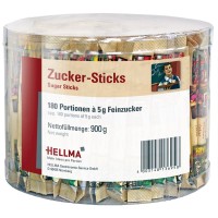 Hellma Zucker-Sticks Paris, Feinzucker-Portionen, 180 Stück