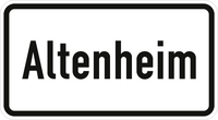 Verkehrszeichen VZ 1012-52 Altenheim, 231 x 420, 3mm flach, RA 2