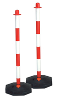 GISS 868024 PAIR OF 85CM PLASTIC SIGNALLING POST WHITE/RED