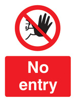 SPARTEX 13213K NO ENTRY (400X300MM) 1: RIGID PLASTIC