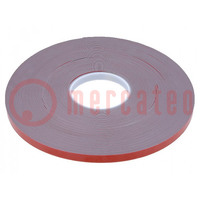 Tape: fixing; W: 12mm; L: 33m; Thk: 1100um; double-sided; acrylic