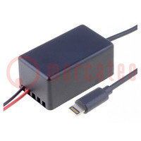 Alimentatore USB; connettore Apple Lightning; 5V/2,1A; 0,9m