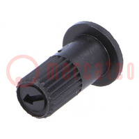 Knob; with flange; black; Ø6mm; Flange dia: 9mm