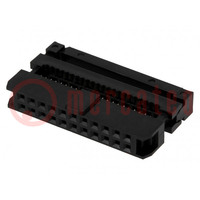 Connector: IDC; plug; female; PIN: 22; IDC; for ribbon cable; 1mm