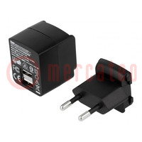 Power supply: switched-mode; mains,plug; 5VDC; 2.4A; 12W; Plug: EU