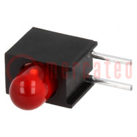 LED; w obudowie; czerwony; 3,4mm; Il.diod: 1; 20mA; 60°; 2÷2,5V