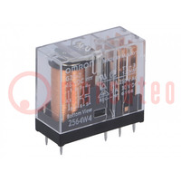 Relay: electromagnetic; DPDT; Ucoil: 48VDC; Icontacts max: 5A; PCB
