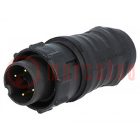 Connector: circular; EN3; plug; male; soldering; for cable; PIN: 4