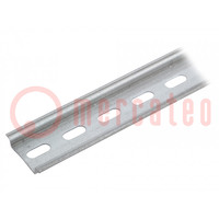 DIN rail; TS35; L: 1m; perforated; zinc-plated steel