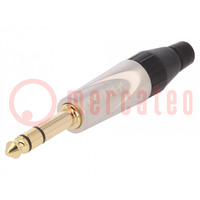 Connector: Jack 6,3mm; plug; male; stereo; ways: 3; straight; grey