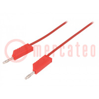 Test lead; 60VDC; 30VAC; 16A; with 4mm axial socket; Len: 1m; red