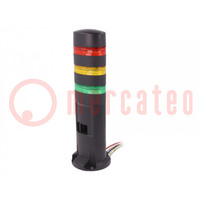 Signaalgever: signaalzuil; LED; rood/geel/groen; 24VDC; 24VAC