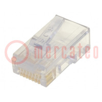 Plug; RJ45; PIN: 8; Layout: 8p8c; for cable; IDC,crimped