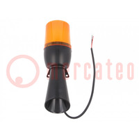 Segnalatore: luminoso-acustico; 48÷240VDC; 48÷240VAC; LED; giallo