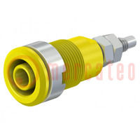 Connector: 4mm banana; socket; 32A; 1kV; Cutout: Ø12.2mm; yellow