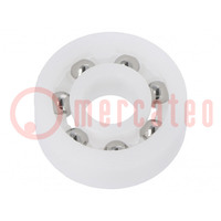 Bearing: ball; Øint: 8mm; Øout: 22mm; W: 7mm; Cage: polyamide