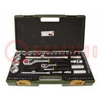 Wrenches set; 6-angles,socket spanner; Mounting: 1/2",1/4"