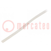 Insulating tube; silicone; natural; Øint: 2.5mm; Wall thick: 0.4mm