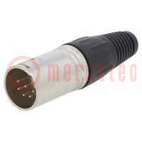 Plug; XLR; male; PIN: 7; straight; for cable; soldering; silver