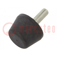 Vibroisolation foot; Ø: 32mm; Shore hardness: 40±5; 492N; 89N/mm
