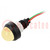 Controlelampje: LED; bol; geel; 24VDC; 24VAC; Ø13mm; IP40; plastic