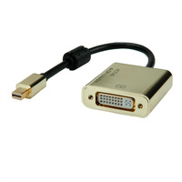 ROLINE GOLD 4K MiniDP-DVI Adapter, Aktiv, v1.2, MiniDP ST - DVI BU, Retail Blister