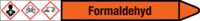 Rohrmarkierer mit Gefahrenpiktogramm - Formaldehyd, Orange, 2.6 x 25 cm, Seton