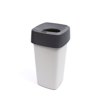 Abfallbehälter 60l eckig mit Trichterdeckel, Kunststoff Version: 01 - grau