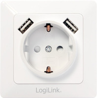 LogiLink Unterputzdose m. 1x Schuko/2x USB-A 5V/2,1A max.