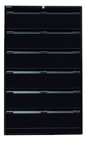 Bisley Karteischrank, dreibahnig DIN A5, 6 Schubladen, schwarz