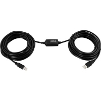 Deltaco USB-EX10MB USB cable USB 2.0 10 m USB A USB B Black