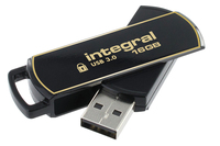 Integral 16GB Secure 360 Encrypted USB 3.0 USB flash meghajtó USB A típus 3.2 Gen 1 (3.1 Gen 1) Fekete, Arany