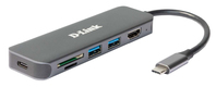 D-Link DUB-2327 dokkoló állomás és port replikátor Vezetékes USB C-típus Szürke