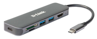 D-Link 6-in-1 USB-C Hub met HDMI/kaartlezer/stroomvoorziening DUB-2327