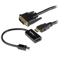 StarTech.com Kit de connectiques Mini DisplayPort vers DVI - Convertisseur actif Mini DP vers HDMI avec câble HDMI vers DVI de 1,8 m