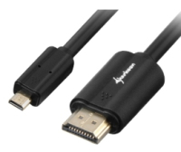 Sharkoon 1m, HDMI/Micro HDMI cable HDMI HDMI tipo A (Estándar) HDMI tipo D (Micro) Negro